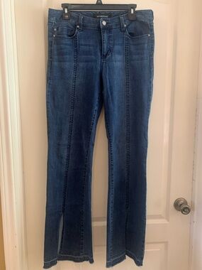 Liverpool Dark Blue Flare Jeans with Front Panel Seams